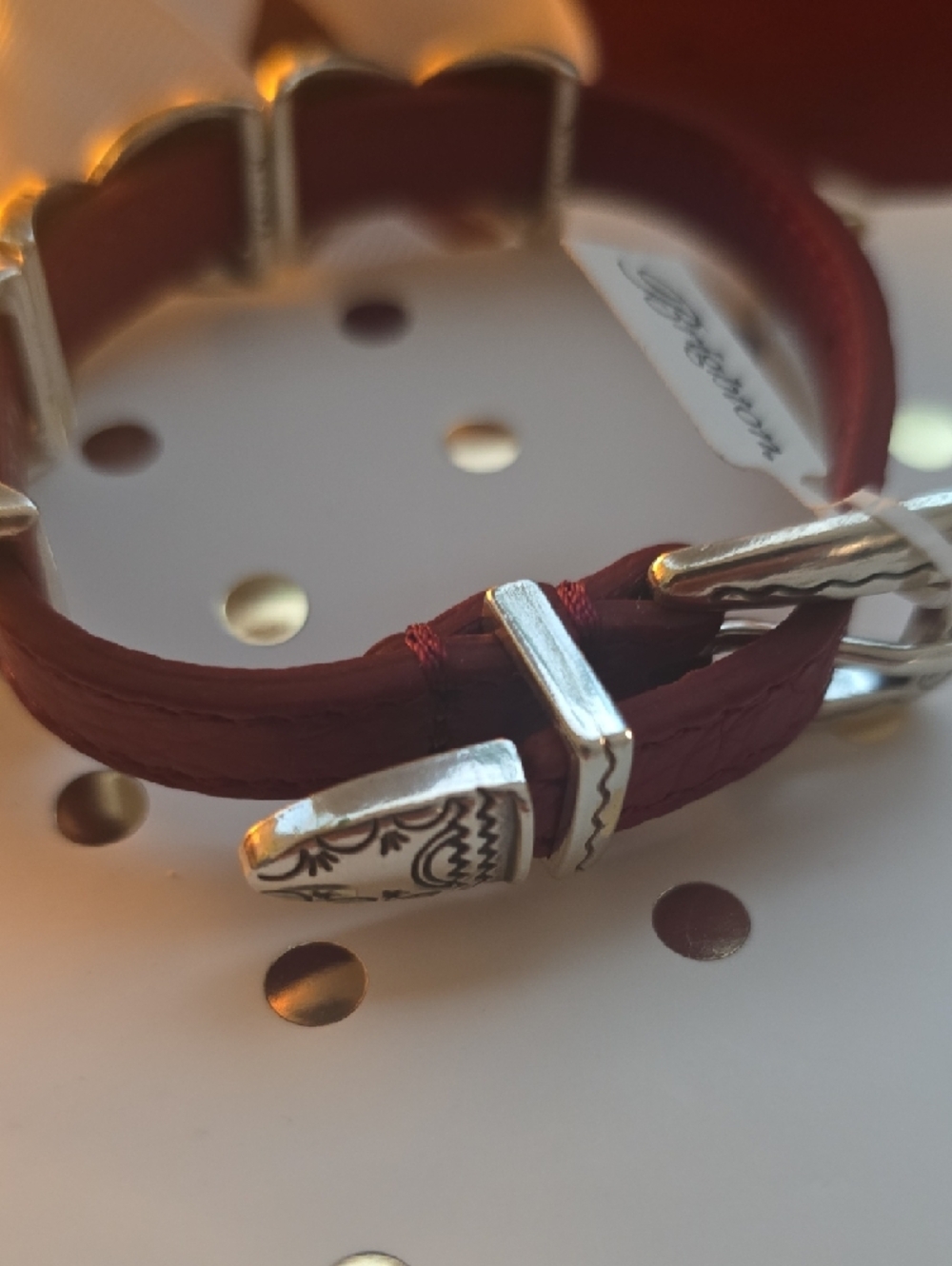 Brighton Red Leather Braided Bracelet with Silver Accents - Women Jewelry NWT - Picture 3 of 4
